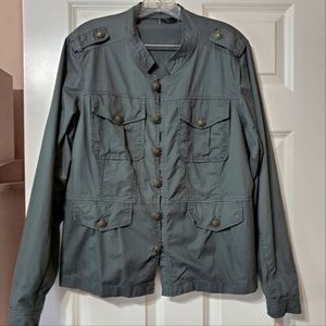 EUC - Military inspired Charcoal Gray cotton jacket.